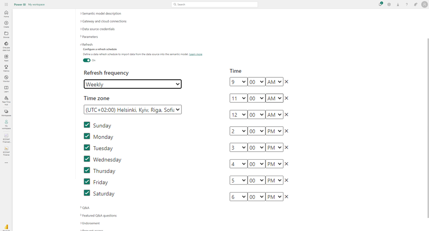 Automatic data updates on schedule and streaming